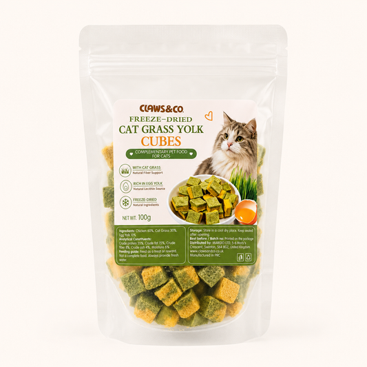 Claws&Co. Freeze-Dried Cat Grass Yolk Cubes – 100g
