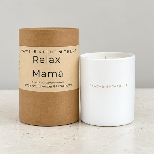 Paws Right There Relax Mama natural essential oil candle